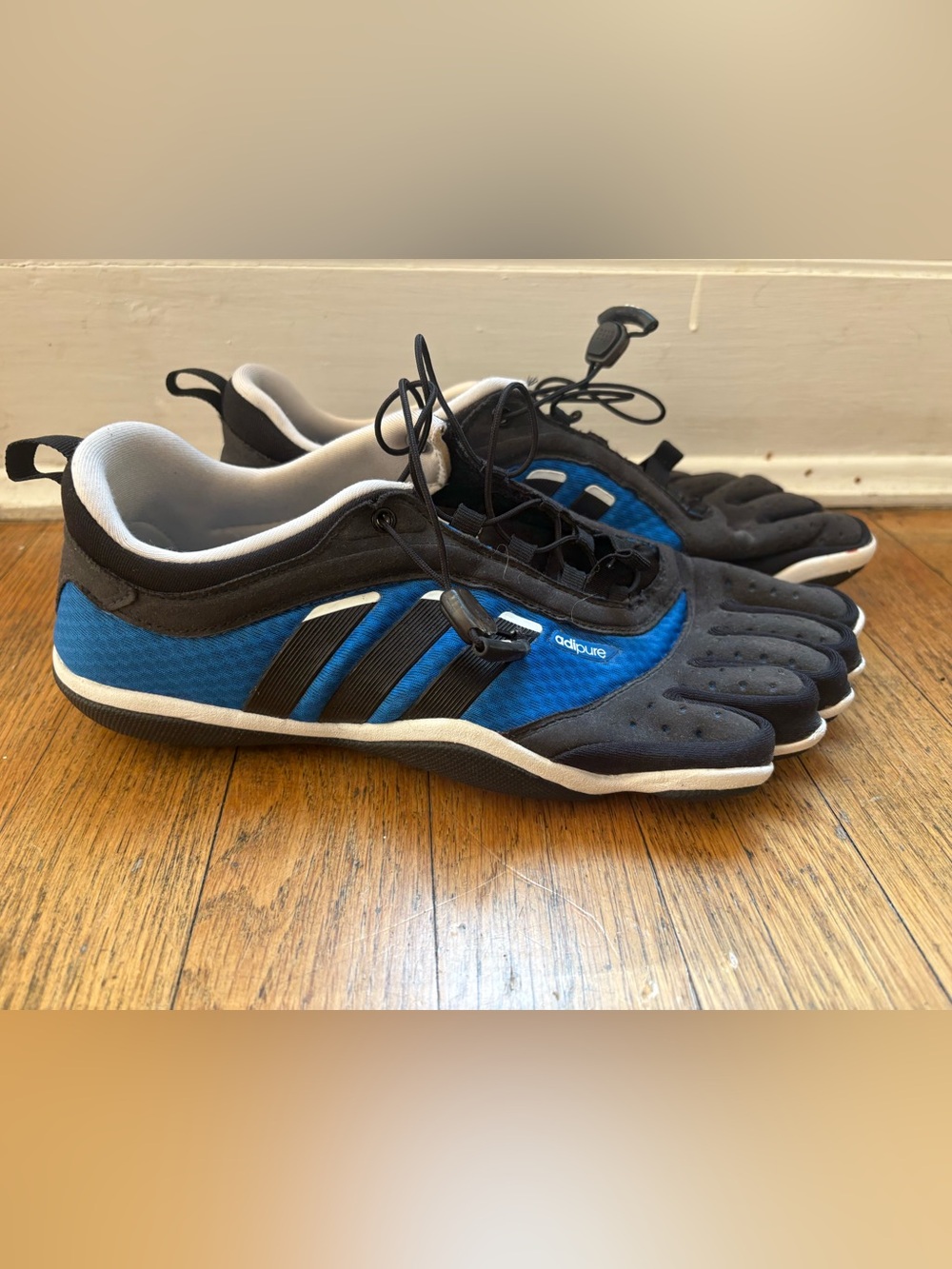 Adidas Adipure Trainer Toe Shoes | Blue Black | Men's 8 | Barefoot 👣